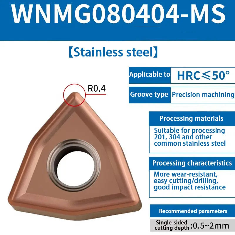 72-WNMG080404/08 Peach-shaped external turning tool head Shandong Denso Pricision Tools Co.,Ltd.